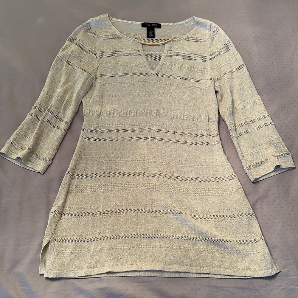 WHITE HOUSE BLACK MARKET GOLD SHIMMER TOP